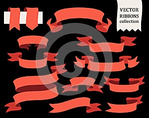 Vector collection of decorative design elements - ribbons, frames, stickers, labels.